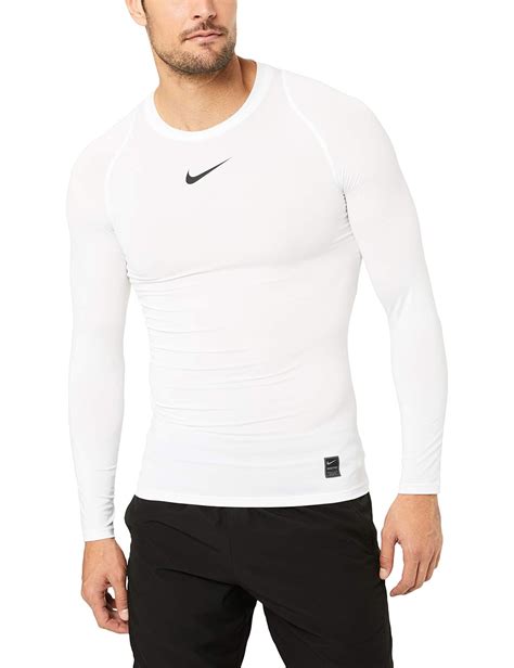 Nike Pro Mens Long Sleeve Compression Shirt White Sz. L 